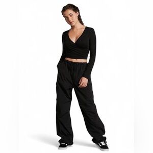 Victoria's Secret PINK Chloe x Halle Black Parachute Pants XL Retired